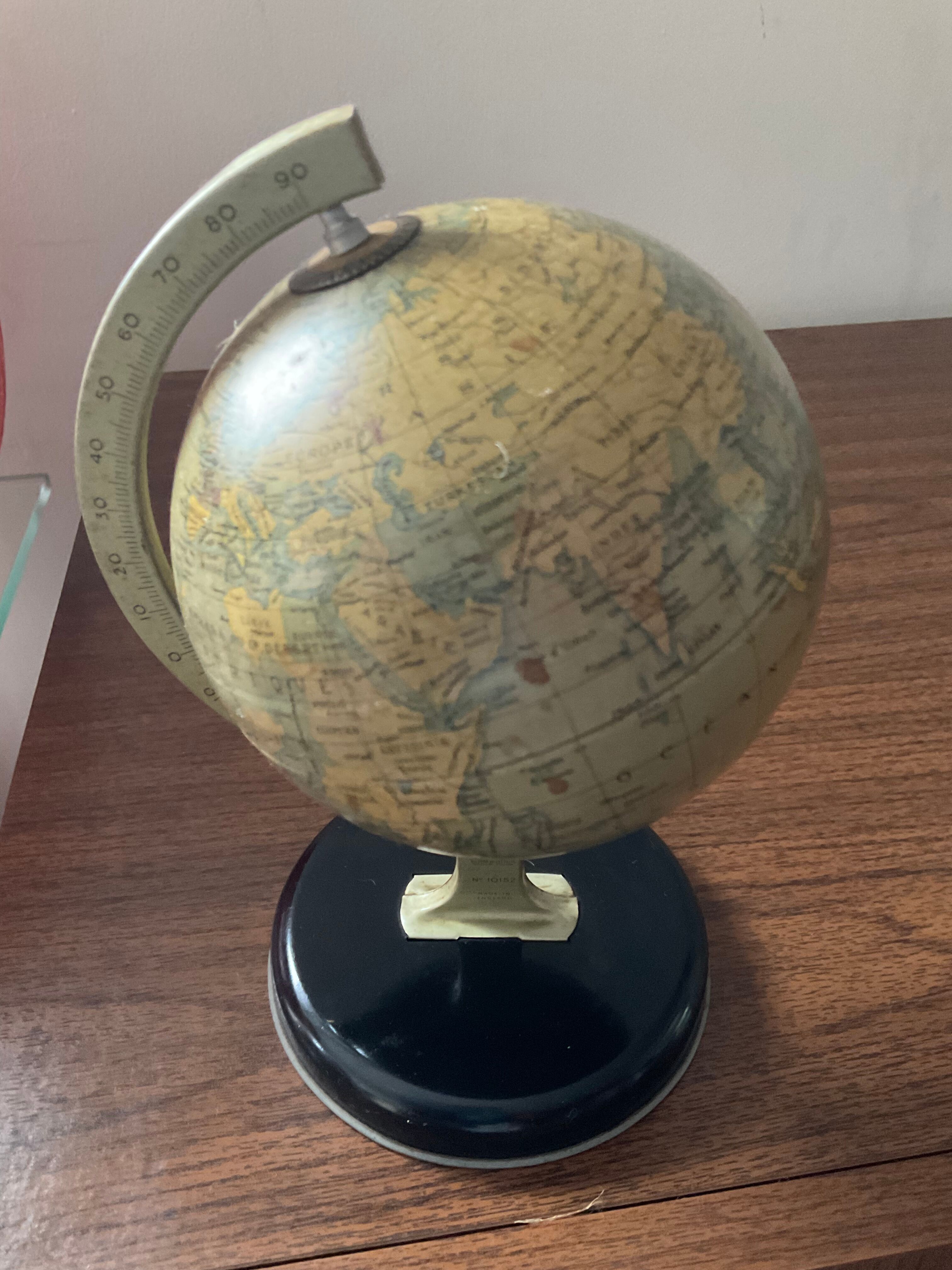Vintage metal world map 60s-70s
