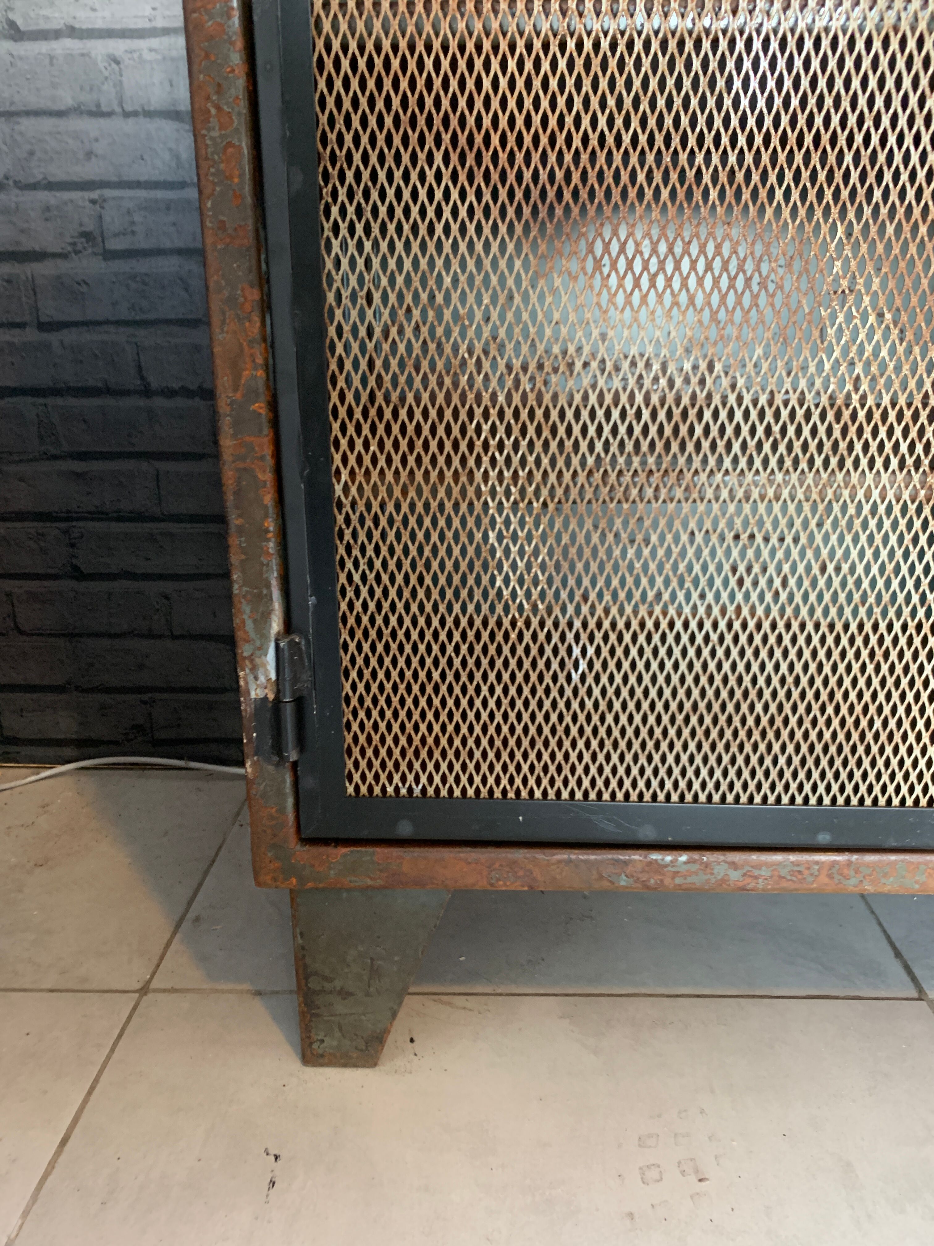 Old steel workshop cabinet