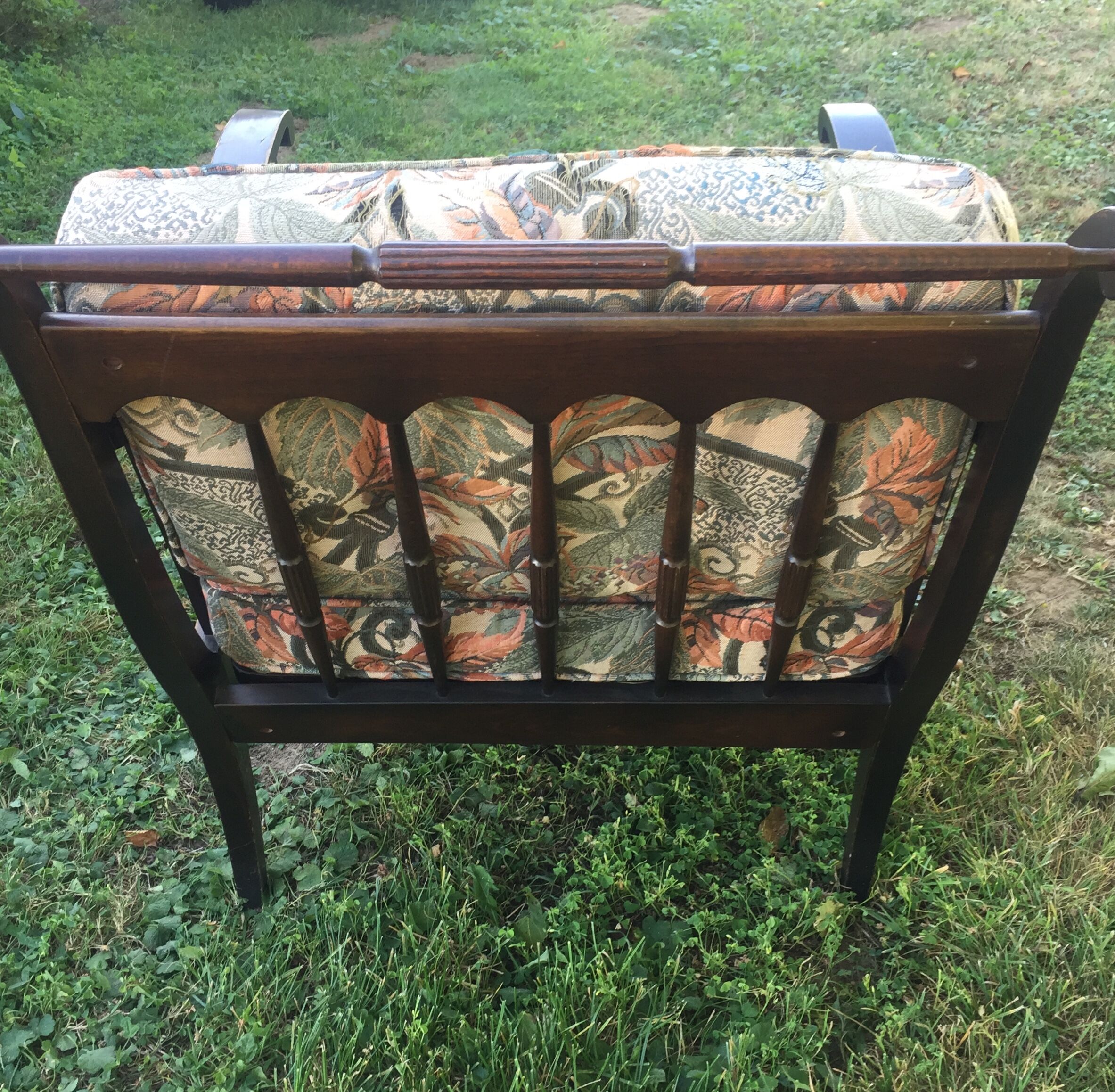 Black wood armchair and canning