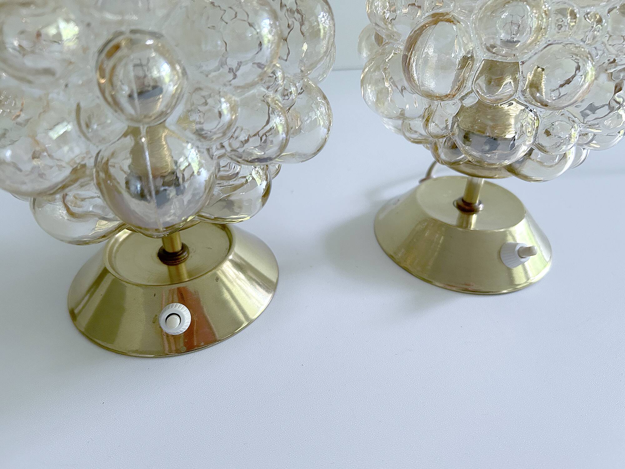 Pair of Limburg Bubble Glass Lamps
