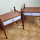 Pair of mahogany and veneer wood bedside tables, Gautier, 60s