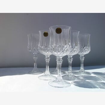 Lot de 6 verres à eau - Cristal d'Arques - modèle Longchamps