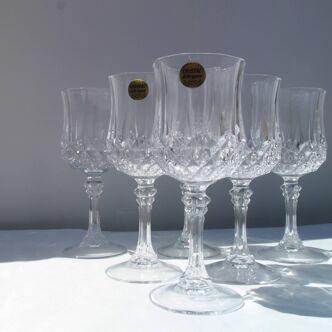 Lot de 6 verres à eau - Cristal d'Arques - modèle Longchamps