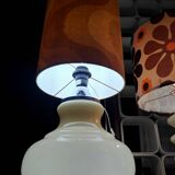 Floor lamp with 2 opaline lights seventies