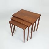 Danish modern teak nesting tables 3 side tables early 1960s
