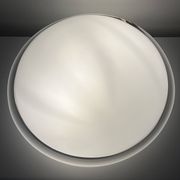 Vintage opal glass ceiling light Saturne Leucos 1970 Italy Diameter 39