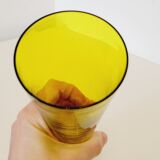 Soliflore vase or large glass in yellow blown glass