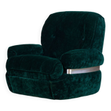 Fauteuil en velours vert "spage age" par Beka, 1970