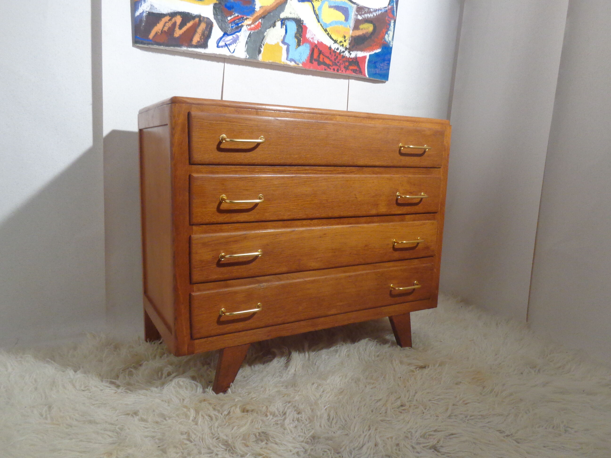 Vintage commodity of the 50s feet light oak compass