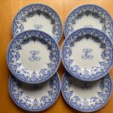 Gien - sublime set of old plates monogram C
