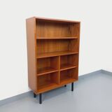 Modular vintage shelf bookcase in modern Scandinavian style in teak
