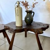 Ensemble table et tabourets brutaliste