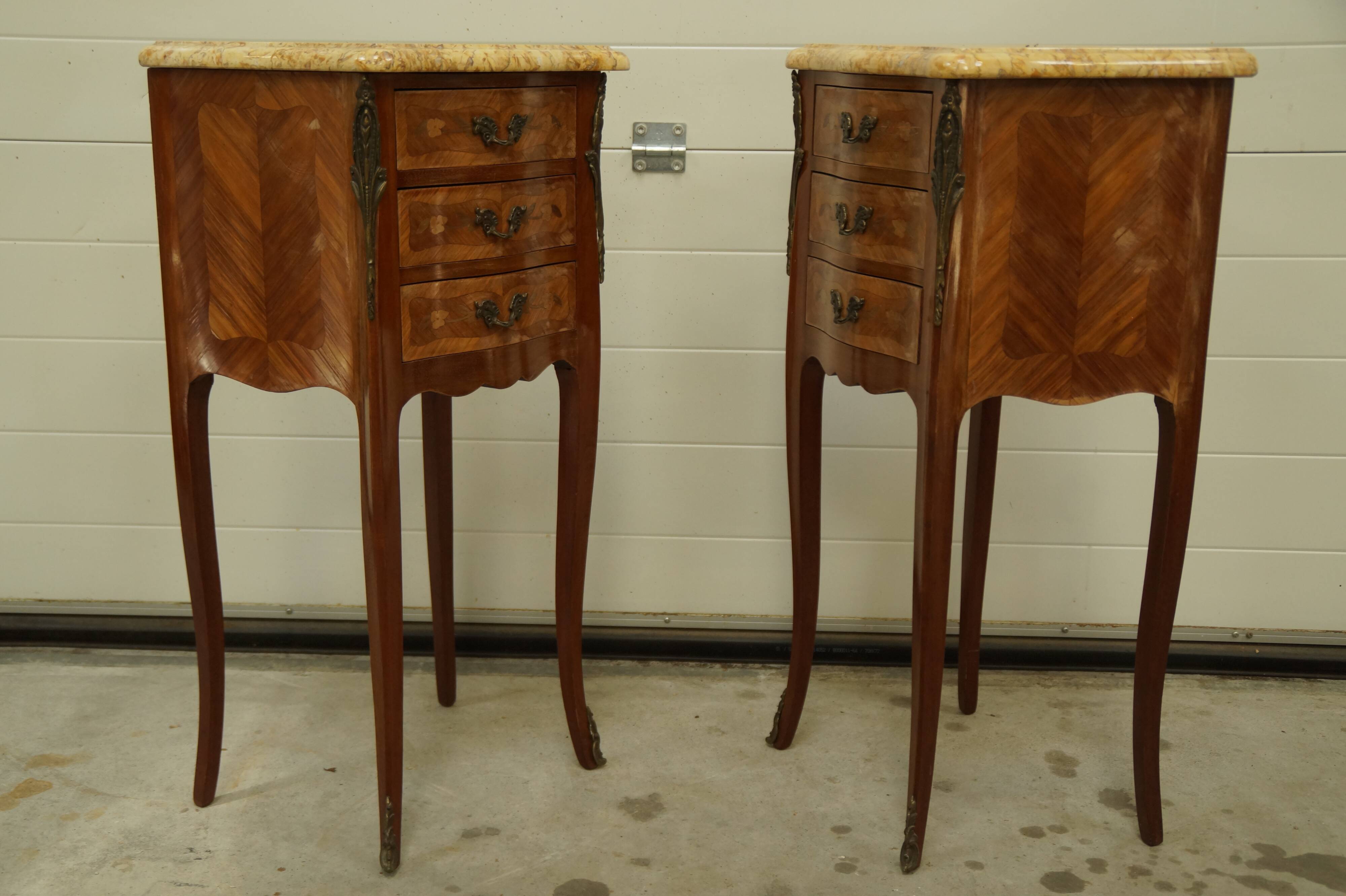 Pair bedside table style Louis XVI