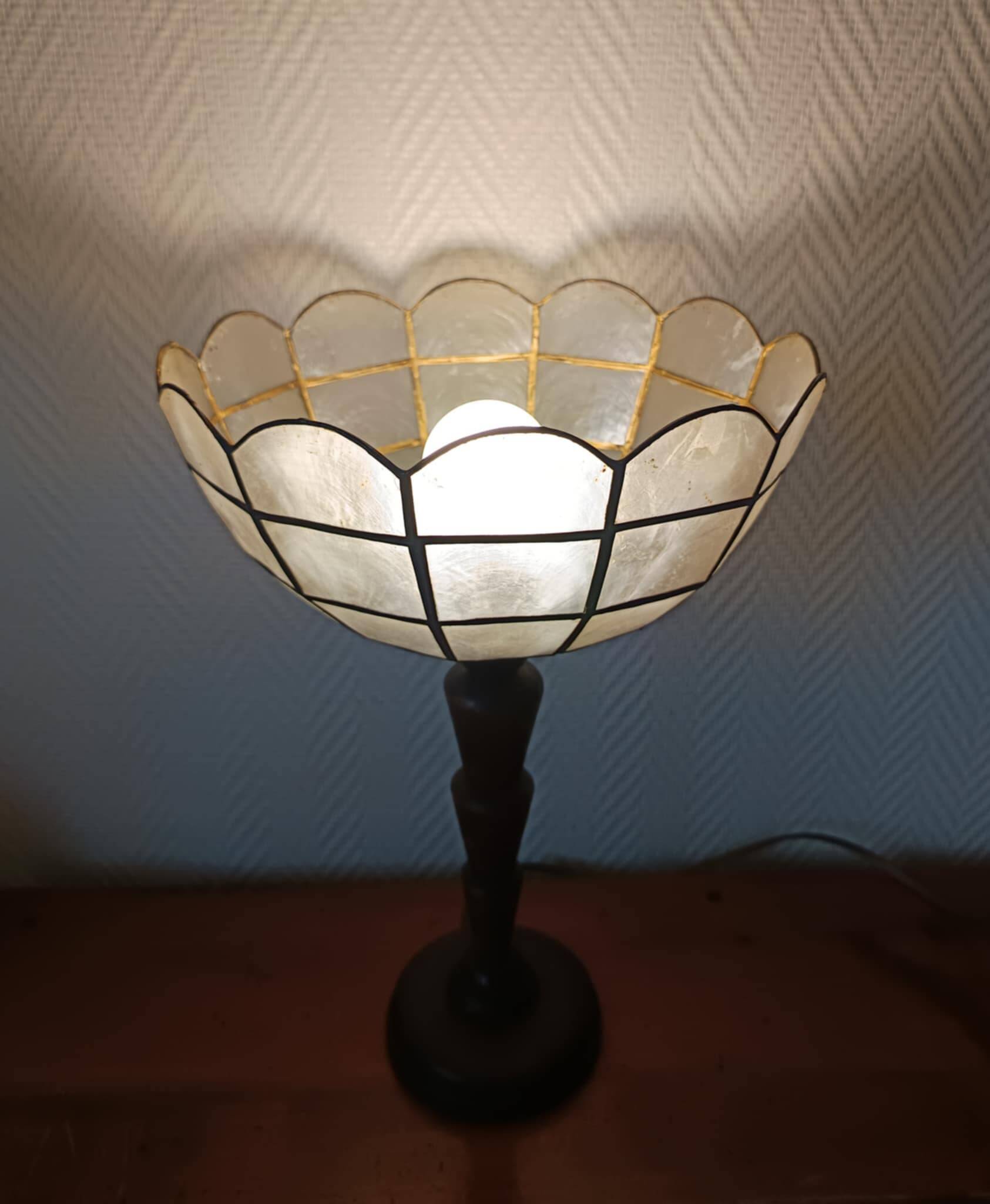 Lampe art déco nacre vintage