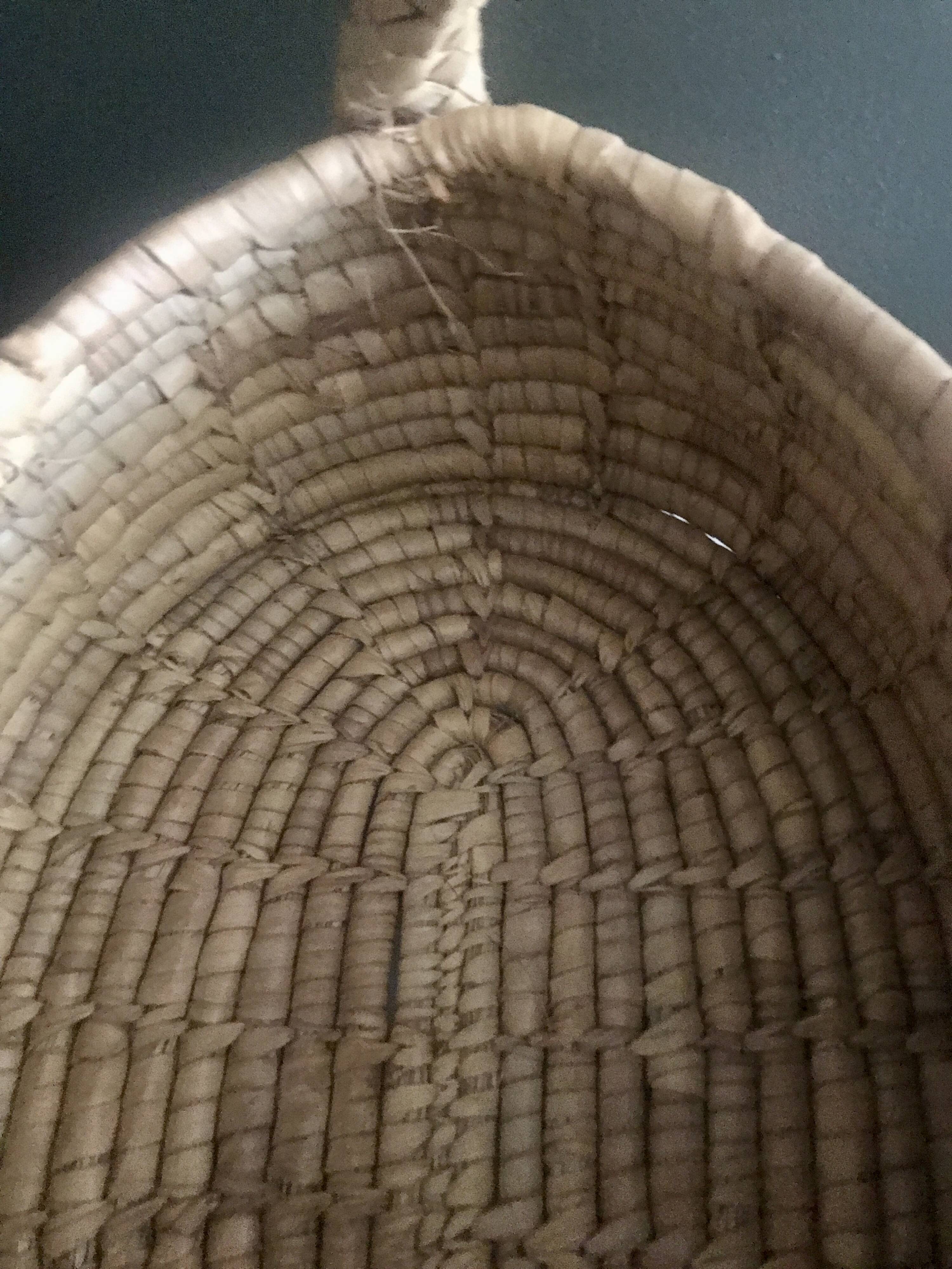 Basket woven palm leaves