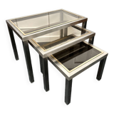 Smoked glass nesting coffee table