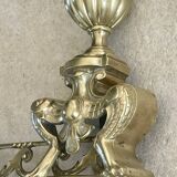 19th-century brass fireplace threshold bar