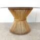 Vintage bamboo and smoked glass dining table, 1980s