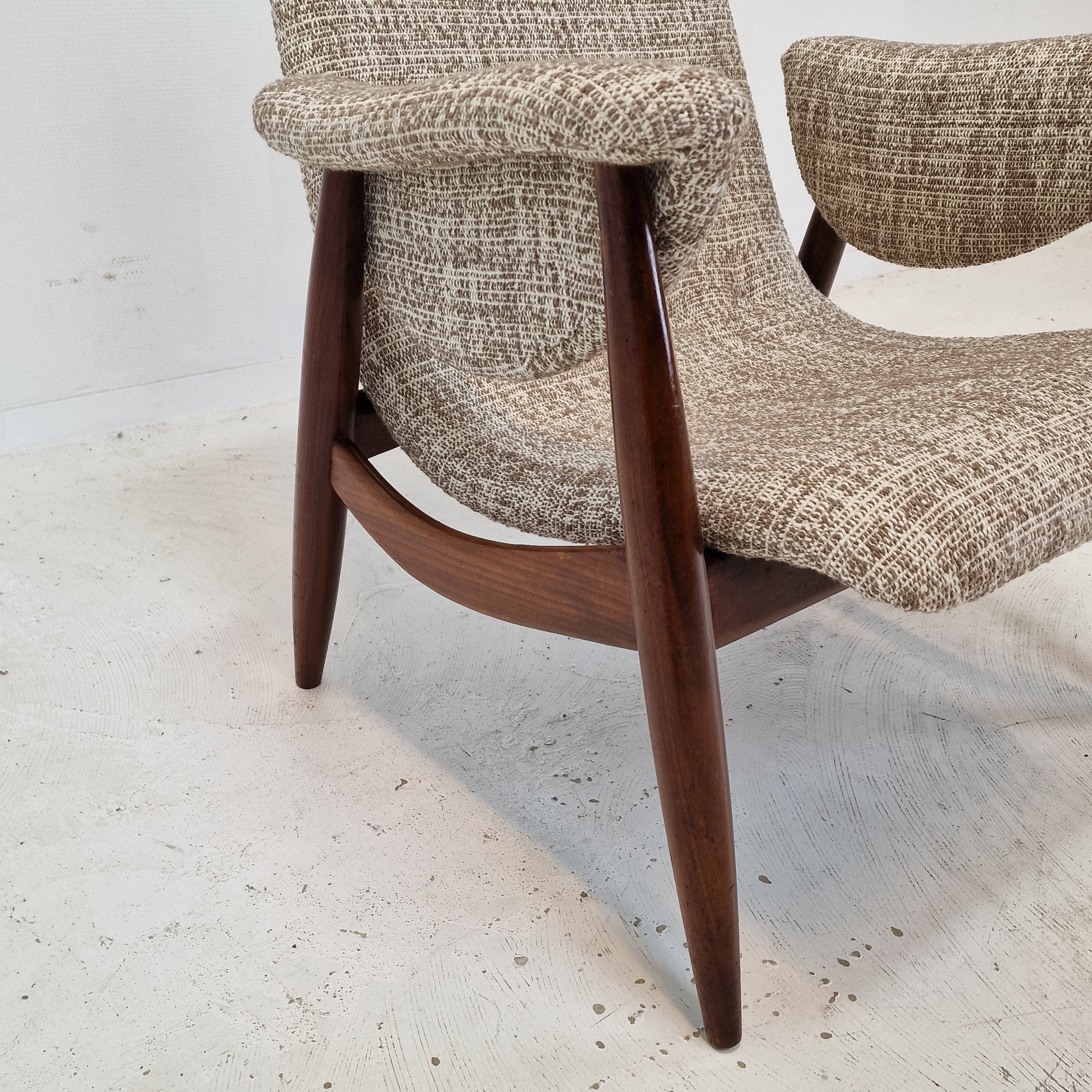 Midcentury Teak Wébé Armchair by Louis Van Teeffelen, 1960's