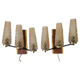 Pair of Midcentury Wall Lamps Sego Armatur, Sweden, 1960s