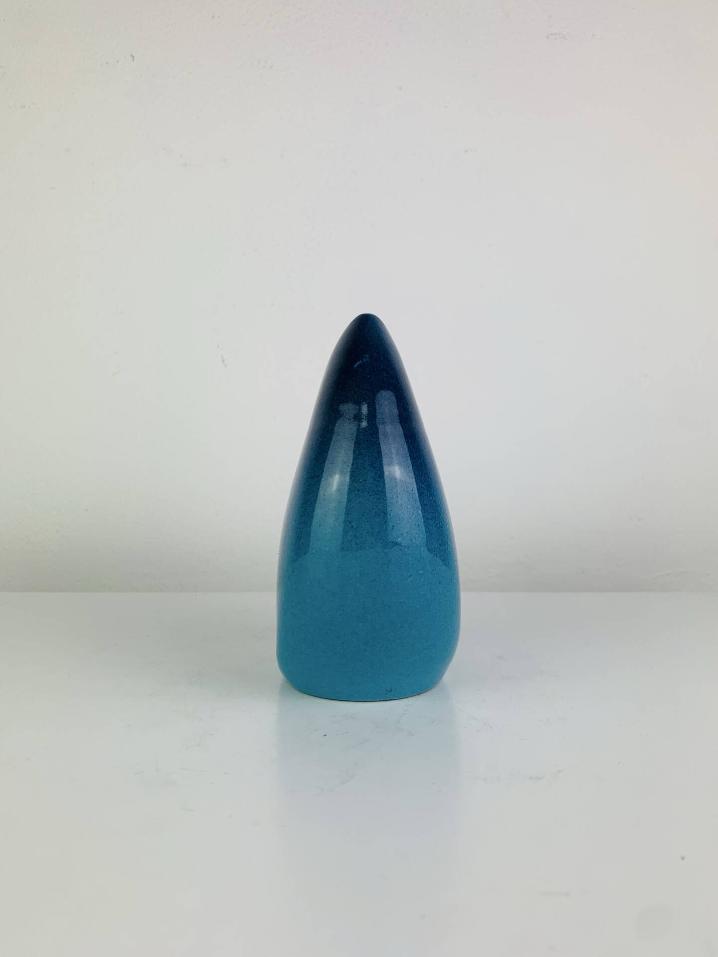 Blue sea ceramic vase signed Sagone Corsica