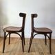 Pair of baumann bistro chairs in bent wood with early twentieth century design