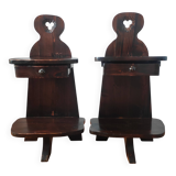 Paire de tables de chevet brutaliste 1960