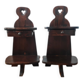 Paire de tables de chevet brutaliste 1960