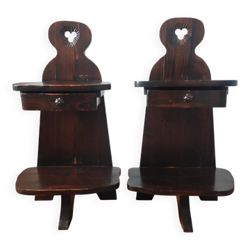 Pair of Brutalist Bedside Tables 1960