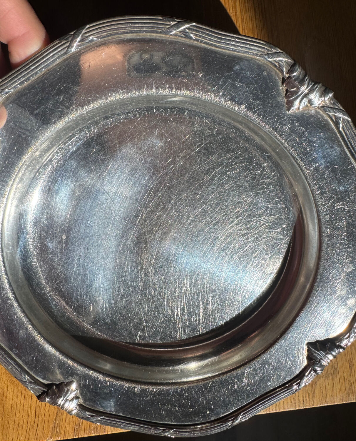 Two small dishes stamped Durousseau (Lyon)