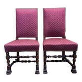 Paire de chaises de style Haute Époque Renaissance - Louis XIII