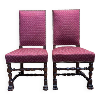 Paire de chaises de style Haute Époque Renaissance - Louis XIII