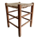 Vintage low wooden stool – Woven straw seat