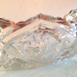 Cut crystal fruit bowl with gold rim / vintage 50s-60s