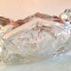 Cut crystal fruit bowl with gold rim / vintage 50s-60s