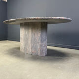Vintage oval granite dining table, 1970s