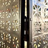 4-leaf screen in black openwork metal