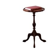 Antique Circular Rattan Wood Coffee Table, Traditional French Style, Narrow Accent Table
