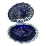 Silver-plated metal shell butter dish