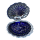 Silver-plated metal shell butter dish