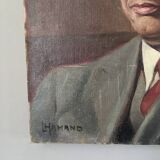 oil on canvas vintage portrait of an old man from the 20th century