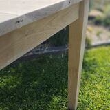 Farmhouse table in natural raw solid oak