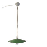 Industrial suspension in enamelled sheet metal and porcelain - mid 20th century