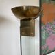 Pair of large glass and brass floor lamps in the 70s