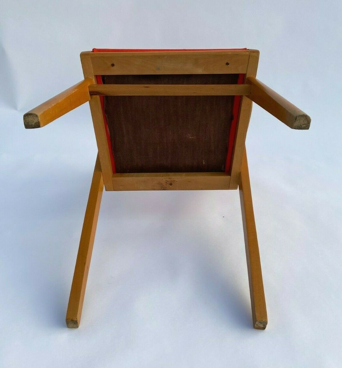 3 french design chairs chene light red yellow green 1960