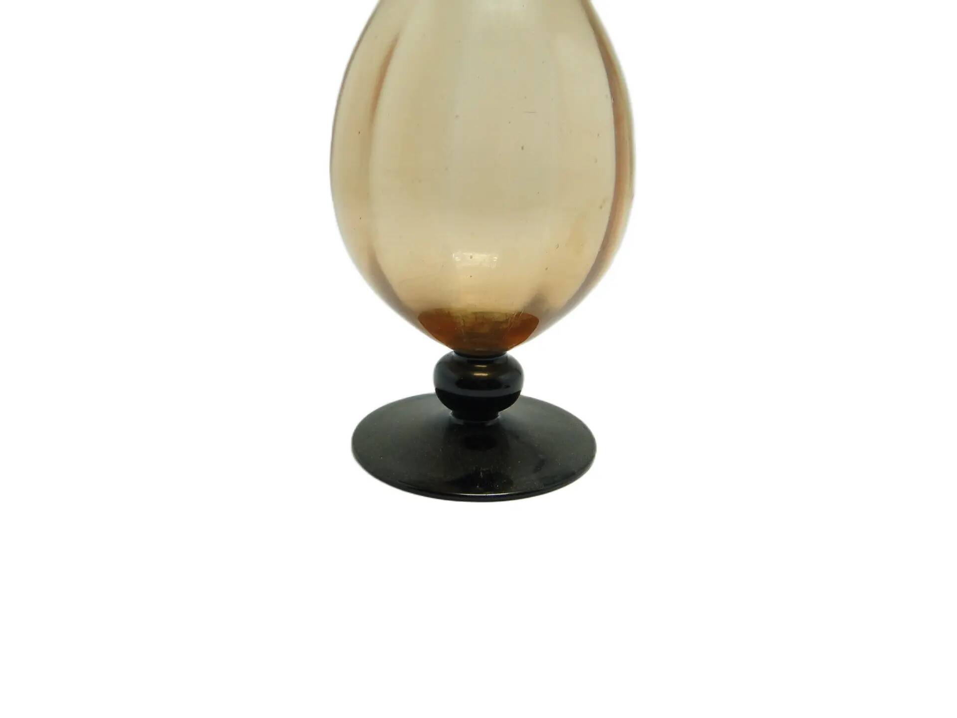 Art Deco decanter, pink glass, Poland, 1930s.