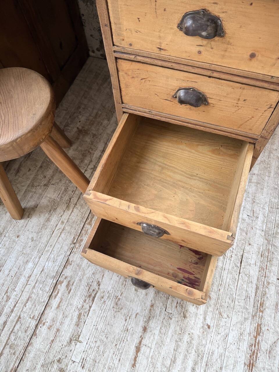 Bureau pin meuble atelier 1950