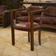 Fauteuil en chêne et skaï 1940’s