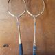 Pair old badminton racket Lily wood