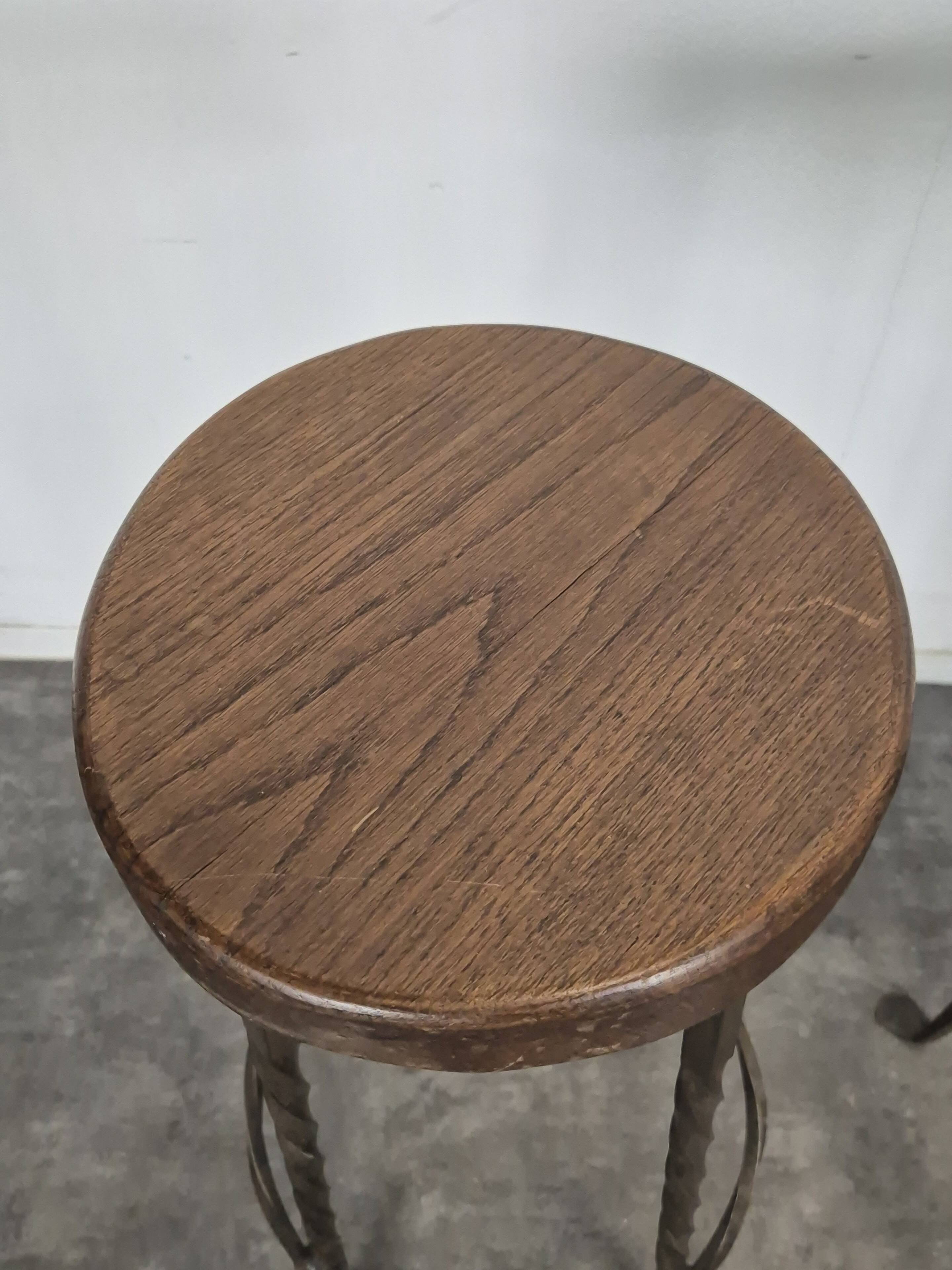 Pair of wrought iron stools